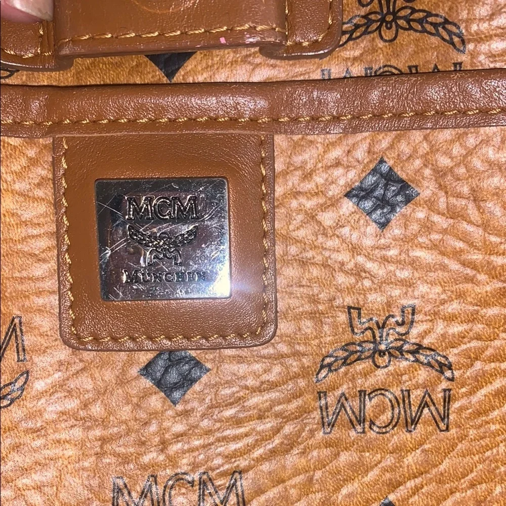 MCM Brown Monogrammed Leather Tote EUC Authentic